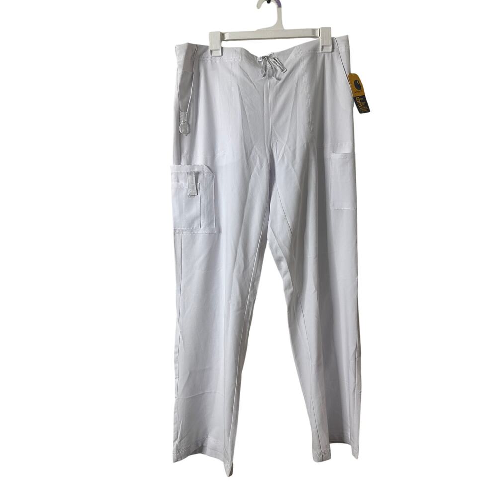 Carhartt Women's Cross-Flex Boot Cut Cargo Pant, White, Large b3